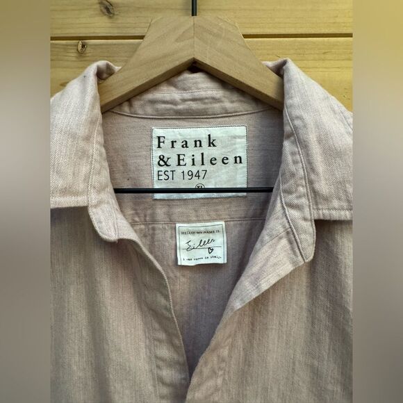 Frank & Eileen Size XL Eileen Mauve Pink Relaxed Button Front Collared Blouse - Picture 4 of 13